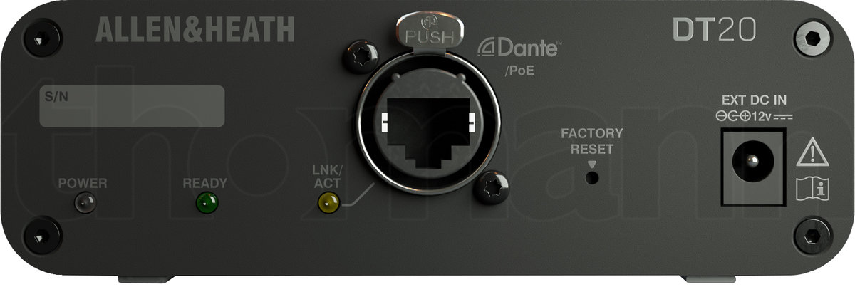 ממשק Dante Allen & Heath DT20 – 2 כניסות Mic/Line לרשת Dante, PoE ו-AES67 6 Allen & Heath DT20 – תמונת מוצר 6
