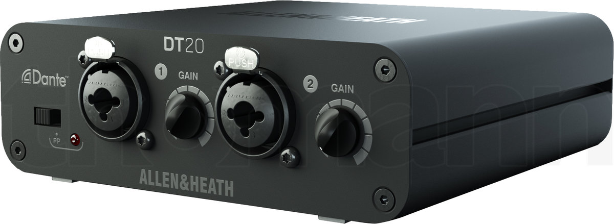 ממשק Dante Allen & Heath DT20 – 2 כניסות Mic/Line לרשת Dante, PoE ו-AES67 1 Allen & Heath DT20 – ממשק Dante