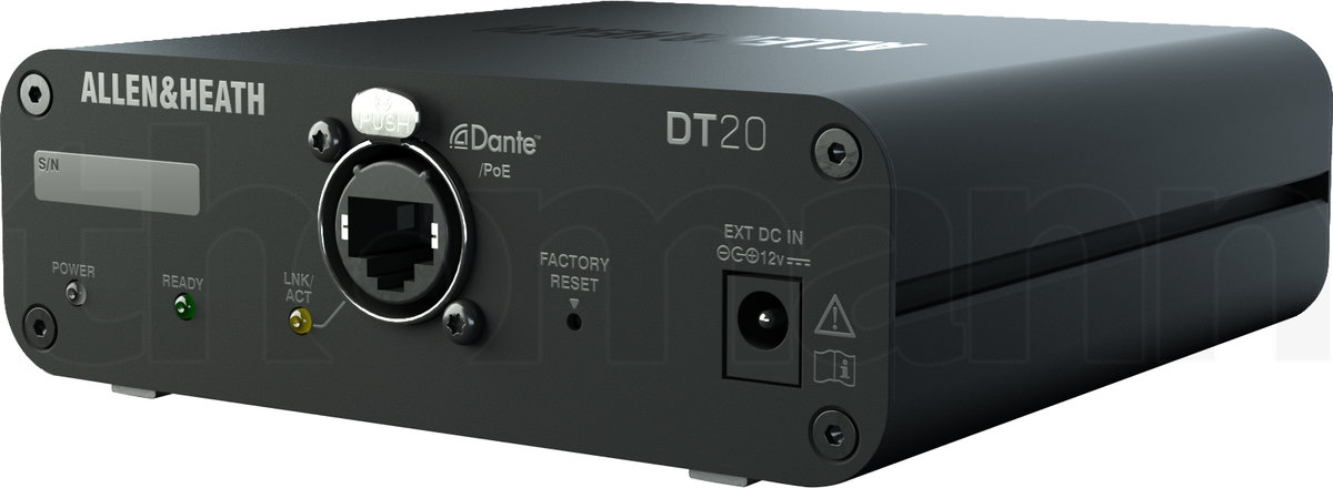 ממשק Dante Allen & Heath DT20 – 2 כניסות Mic/Line לרשת Dante, PoE ו-AES67 5 Allen & Heath DT20 – תמונת מוצר 5