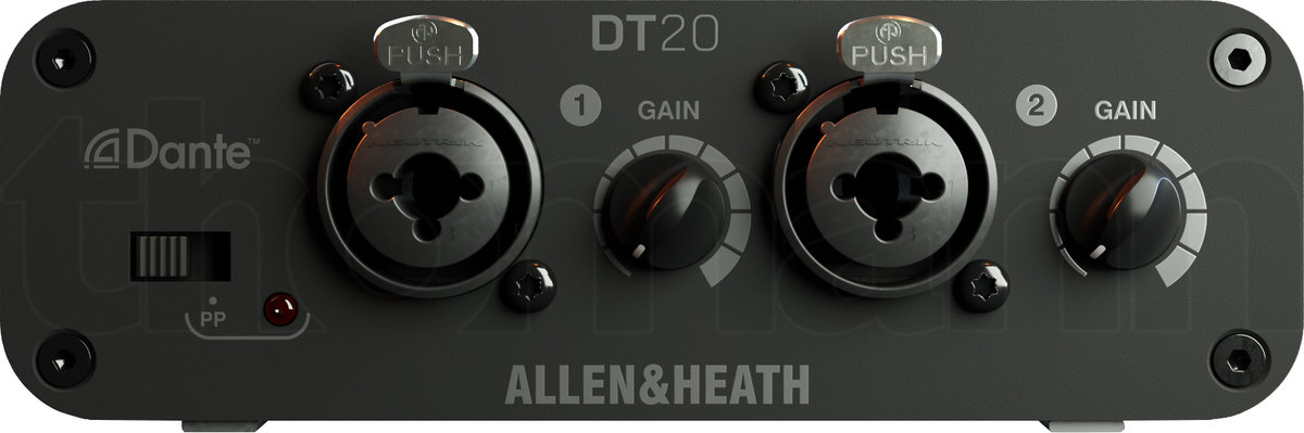 ממשק Dante Allen & Heath DT20 – 2 כניסות Mic/Line לרשת Dante, PoE ו-AES67 2 Allen & Heath DT20 – תמונת מוצר 2