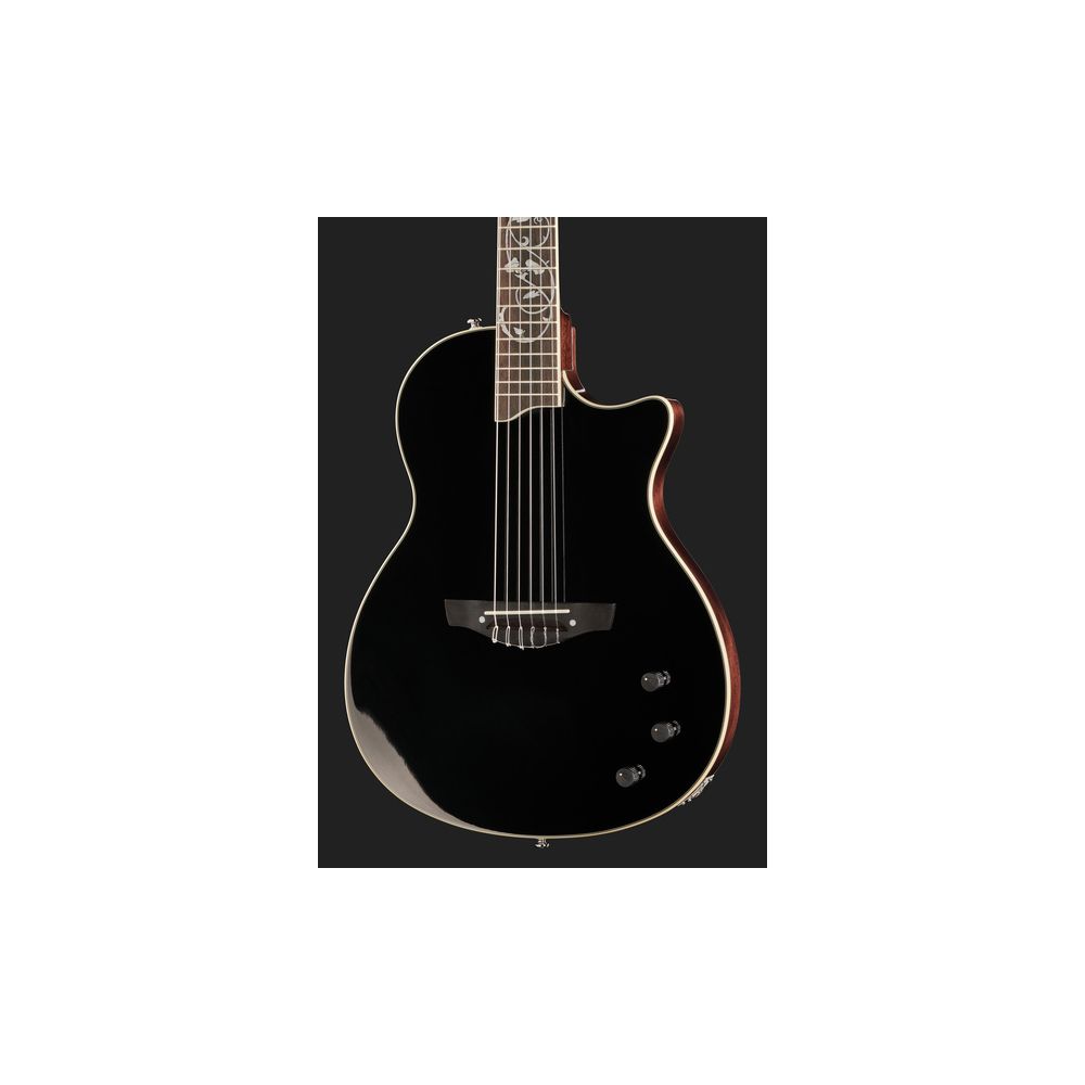 גיטרה קלאסית מוגברת Harley Benton Nashville Nylon Plus – פנל ספרוס מלא, שחור 4 גיטרה קלאסית מוגברת Harley Benton Nashville Nylon Plus – פנל ספרוס מלא, שחור 4
