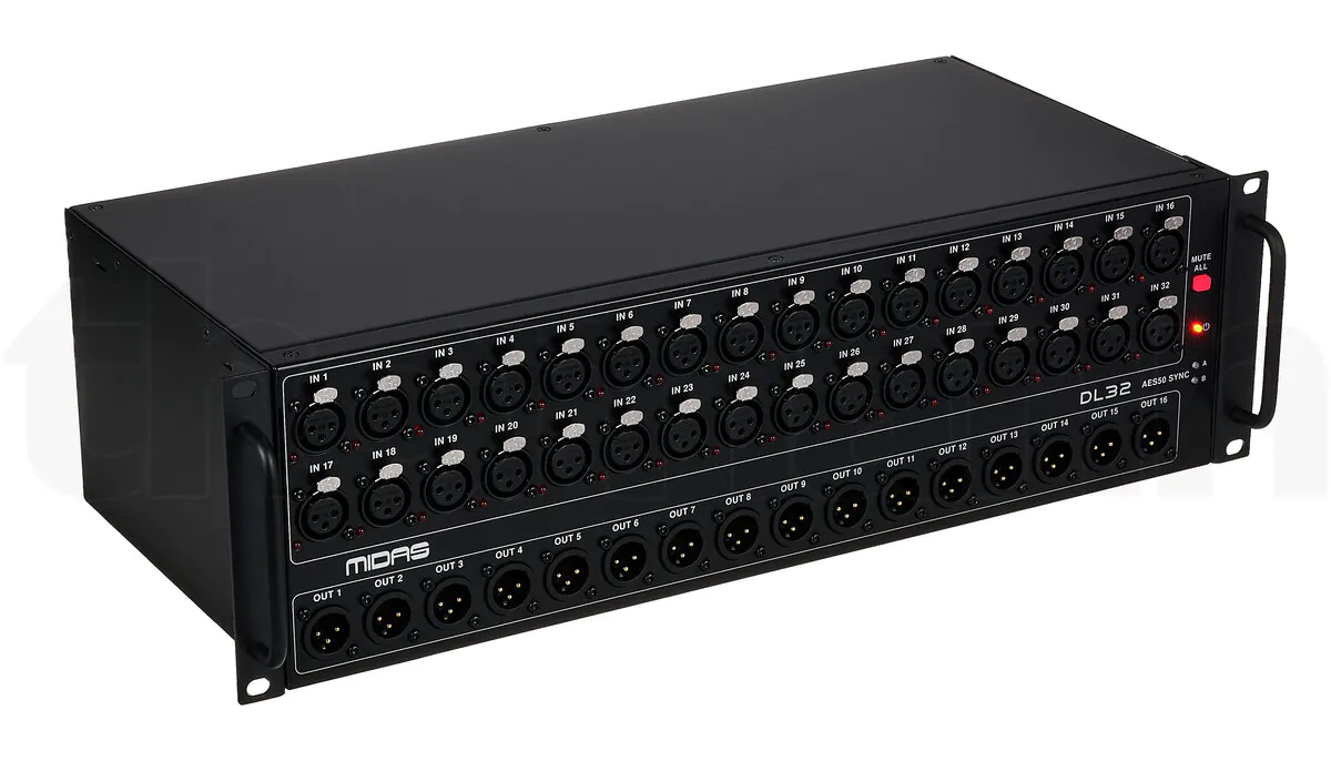 קופסת במה Midas DL32 – 32 כניסות, 16 יציאות, AES50 ופריאמפים Midas PRO 3 Midas DL32 – תמונת מוצר 3