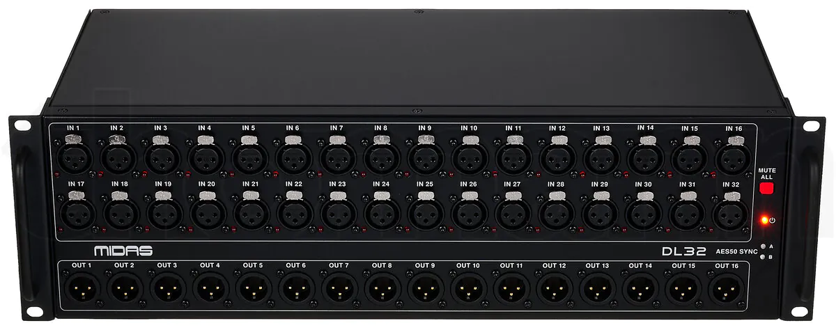 קופסת במה Midas DL32 – 32 כניסות, 16 יציאות, AES50 ופריאמפים Midas PRO 2 Midas DL32 – תמונת מוצר 2