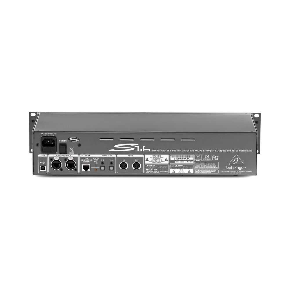 סטייג' בוקס דיגיטלי Behringer S16 – 16 כניסות, 8 יציאות, AES50 3 סטייג' בוקס דיגיטלי Behringer S16 – 16 כניסות, 8 יציאות, AES50 3