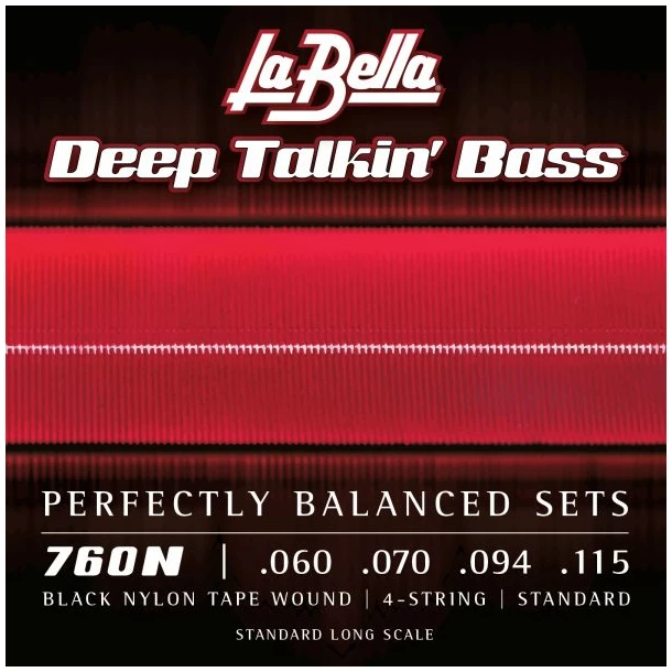 מיתרים לבס La Bella 760N — Black Nylon Tape Wound 1 760N.webp