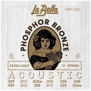 מיתרים לגיטרה 12 מיתרים La Bella 7GP-12XL Phosphor Bronze