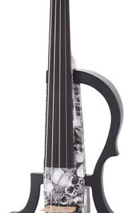 כינור חשמלי Harley Benton HBV 990SKL 4/4 – גולגולות, פיקאפ אקטיבי, ערכה מלאה