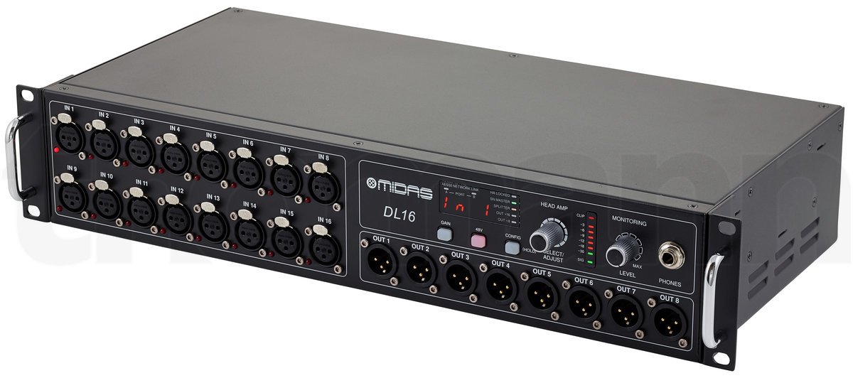 קופסת במה דיגיטלית Midas DL16 – 16 כניסות, 8 יציאות, AES50 ו-ULTRANET 1 Midas DL16 – קופסת במה דיגיטלית
