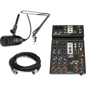 ערכה מקצועית להקלטת פודקאסט – זוג Audio-Technica BP40 ומיקסר PV-6BT