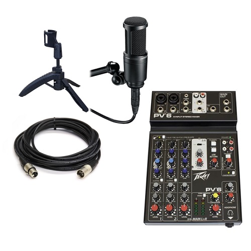 ערכה מתקדמת להקלטת פודקאסט – זוג Audio-Technica AT2020 ומיקסר PV-6BT 1 D79ED7AAD7A7D793D79D 2.jpg