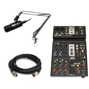 ערכה מתקדמת להקלטת פודקאסט – זוג Audio-Technica AT2040 ומיקסר PV-6BT