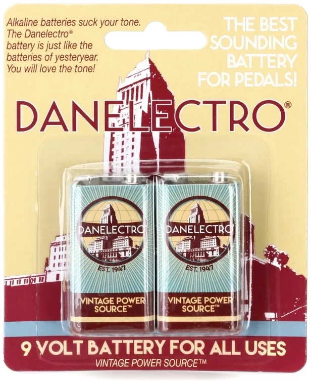 זוג סוללות 9 וולט לפדלים Danelectro DB-2 1 זוג סוללות 9 וולט לפדלים Danelectro DB-2