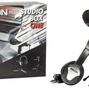 ערכת אולפן ביתית Eikon EKSBONE — מיקרופון USB, אוזניות וסטנד