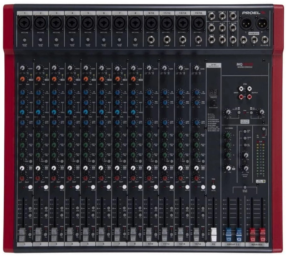מיקסר 16 ערוצים Proel MQ16USB 1 מיקסר 16 ערוצים Proel MQ16USB