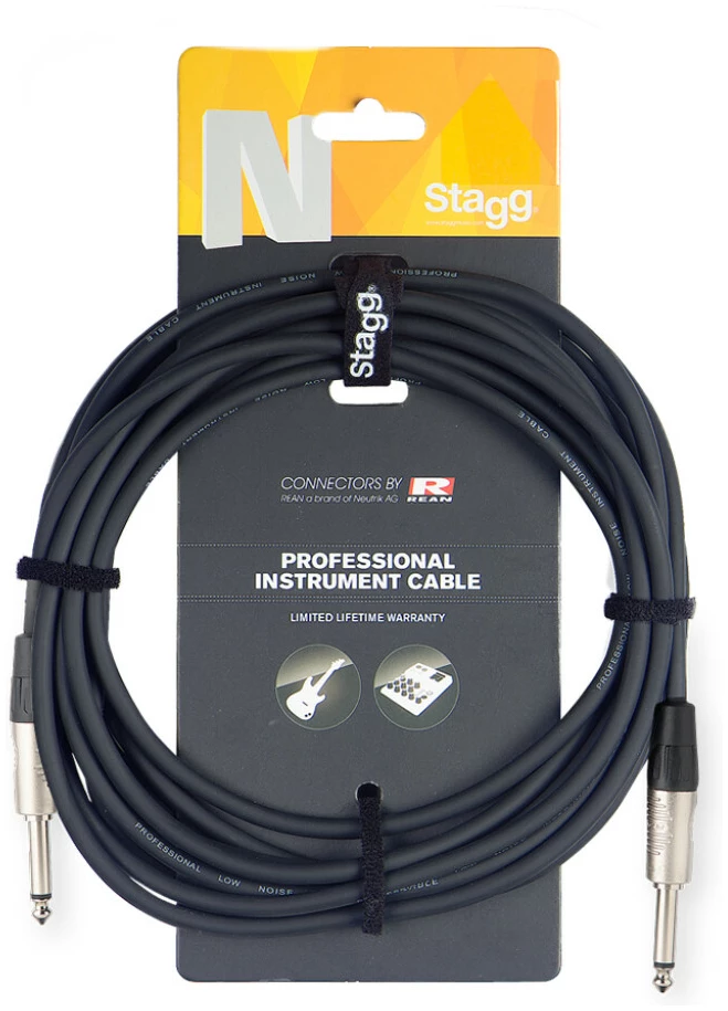 כבל גיטרה ג׳ק 6.3 מ״מ באורך 6 מטר Stagg NGC6R 1 כבל גיטרה ג׳ק 6.3 מ״מ באורך 6 מטר Stagg NGC6R