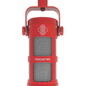 מיקרופון דינמי לפודקאסט וסטרימינג Sontronics Podcast Pro אדום – סופרקרדיואיד עם פילטר פופ מובנה