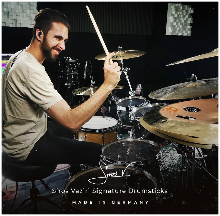 מקלות תופים חתימה Siros Vaziri Meinl SB608 13 מקלות תופים חתימה Siros Vaziri Meinl SB608