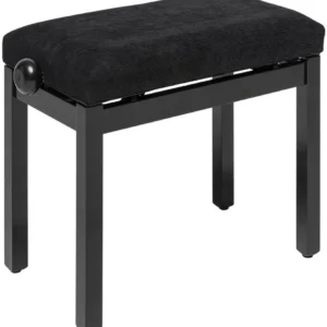 כיסא פסנתר Stagg PB36 — שחור מבריק, מושב קטיפה