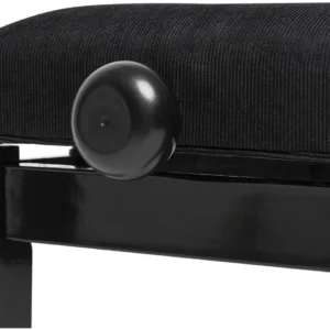 כיסא פסנתר Stagg PB36 — שחור מבריק, מושב קטיפה