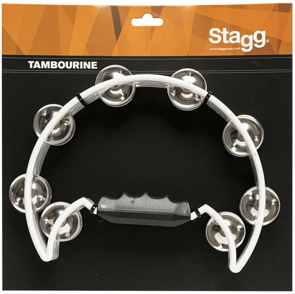 טמבורין חצי ירח Stagg TAB-2 WH — לבן, 16 צלצלים 2 טמבורין חצי ירח Stagg TAB-2 WH — לבן, 16 צלצלים