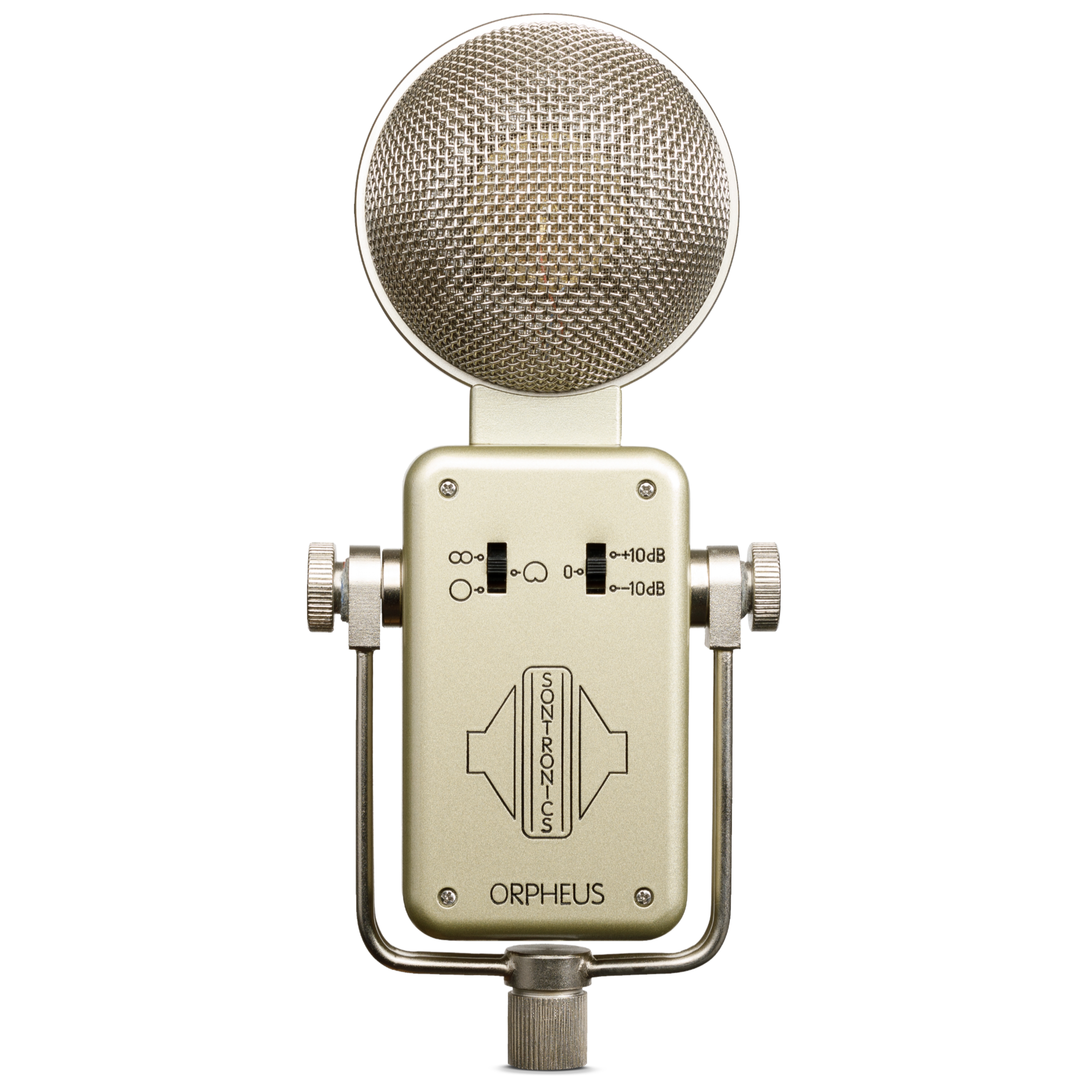 מיקרופון קונדנסר אולפני רב-תבניתי Sontronics ORPHEUS – קרדיואיד, אומני ושמינייה בקופסת עץ 1 מיקרופון קונדנסר רב-תבניתי Sontronics ORPHEUS