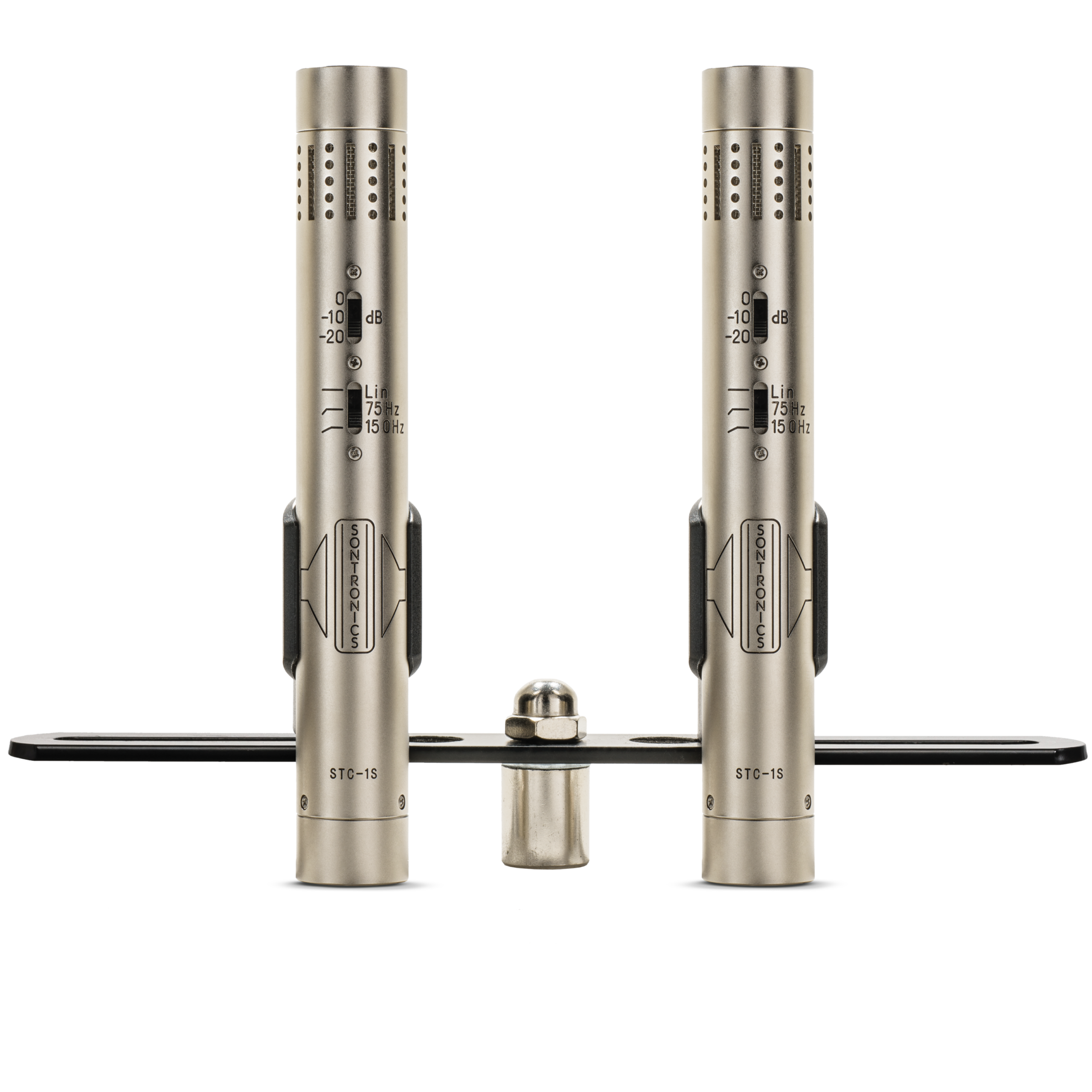 זוג מיקרופוני קונדנסר מותאמים לסטריאו Sontronics STC-1S SET כסוף – כולל בר סטריאו, קליפסים וקייס 1 זוג מיקרופונים לסטריאו Sontronics STC-1S SET כסוף