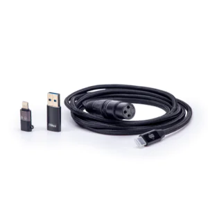 כבל מתאם XLR נקבה ל-USB-C באורך 2 מטר Sontronics – כולל מתאם סמארטפון ומתאם USB-A