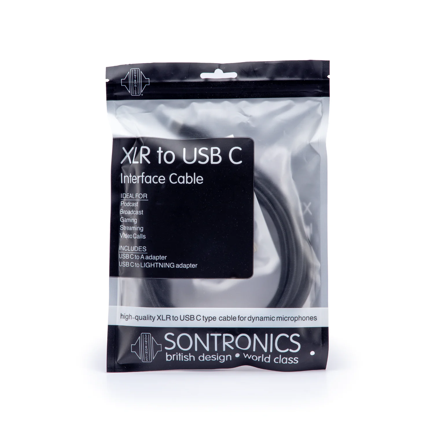כבל מתאם XLR נקבה ל-USB-C באורך 2 מטר Sontronics – כולל מתאם סמארטפון ומתאם USB-A 2 מתאם XLR ל-USB-C של Sontronics – תמונה 2