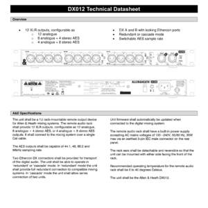 Allen & Heath DX012 – מרחיב יציאות 12×XLR ב־96kHz