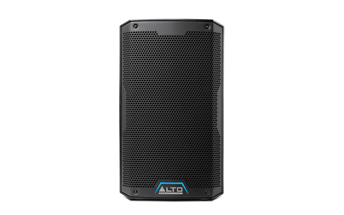 רמקול מוגבר Alto Professional TS408 – 8 אינץ׳, 2000W ו‑130dB 2 רמקול מוגבר Alto TS408 במבט צד וחזית עם וופר 8 אינץ׳ וגריל מלא