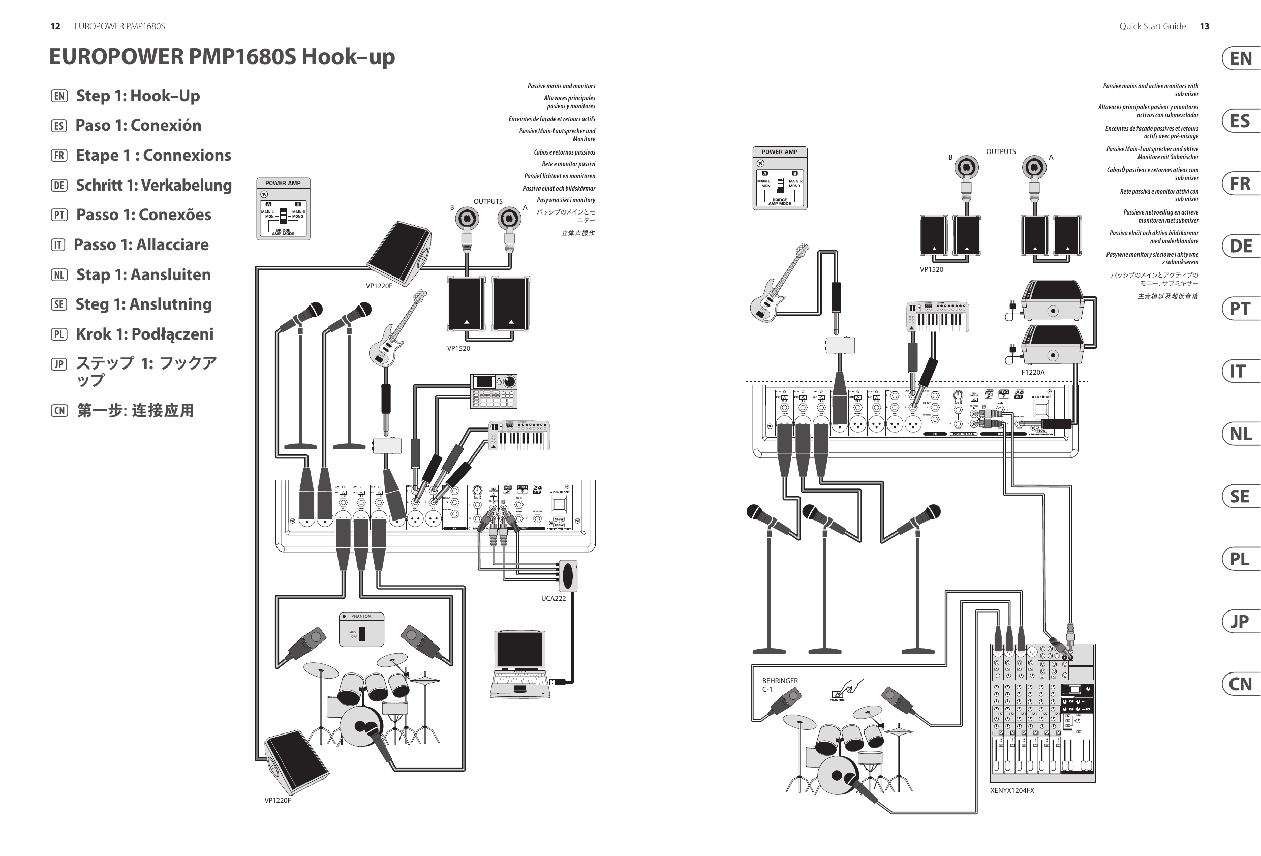 מיקסר מוגבר Behringer Europower PMP1680S – 10 ערוצים, 1600W 3 תרשים חיבורים נוסף של מיקסר Behringer PMP1680S