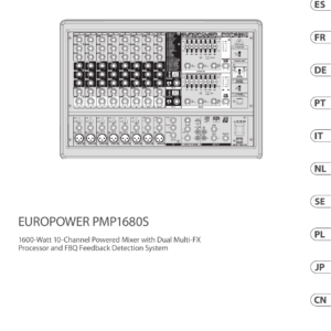 מיקסר מוגבר Behringer Europower PMP1680S – 10 ערוצים, 1600W