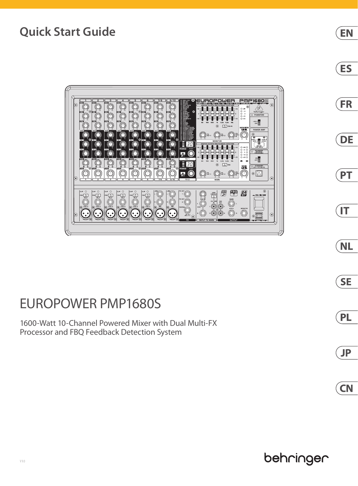מיקסר מוגבר Behringer Europower PMP1680S – 10 ערוצים, 1600W 1 מיקסר מוגבר Behringer PMP1680S בעמוד סקירה רשמי