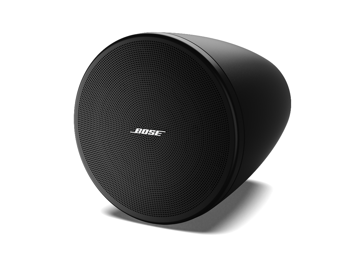 זוג רמקולי תלייה Bose Professional DesignMax DM3P שחור 1 רמקול תלייה Bose DesignMax DM3P שחור במבט אלכסוני עם הגריל הקדמי