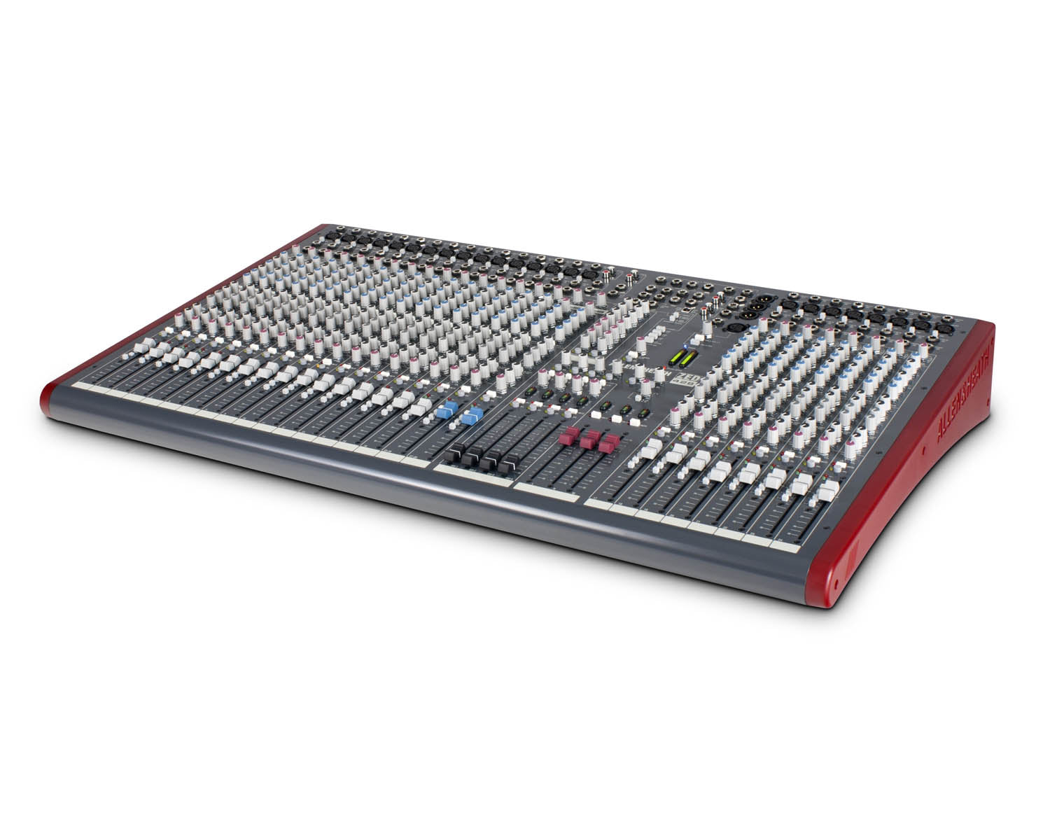 מיקסר אנלוגי Allen & Heath ZED-428 — 24 ערוצי מונו ו-4 קבוצות 4 מיקסר אנלוגי Allen & Heath ZED-428 – מבט תלת־רבעי
