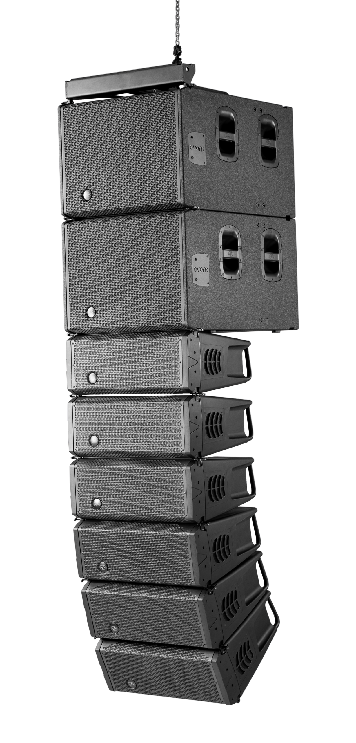 רמקול Line Array מוגבר DAS Audio EVENT-28A – 2×8 אינץ׳, 650W ו־136dB 4 מערך DAS Audio EVENT-28A בשילוב סאבי EVENT-118A תואמים