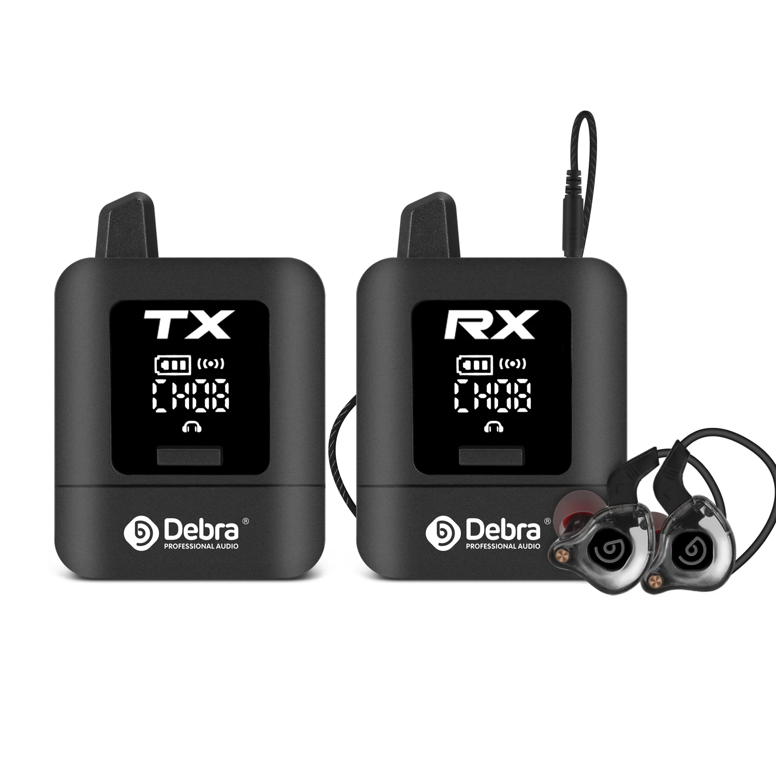 מערכת מוניטור In-Ear אלחוטית Debra ST-MINI — 2.4GHz, משדר + מקלט 2 debra st mini 02