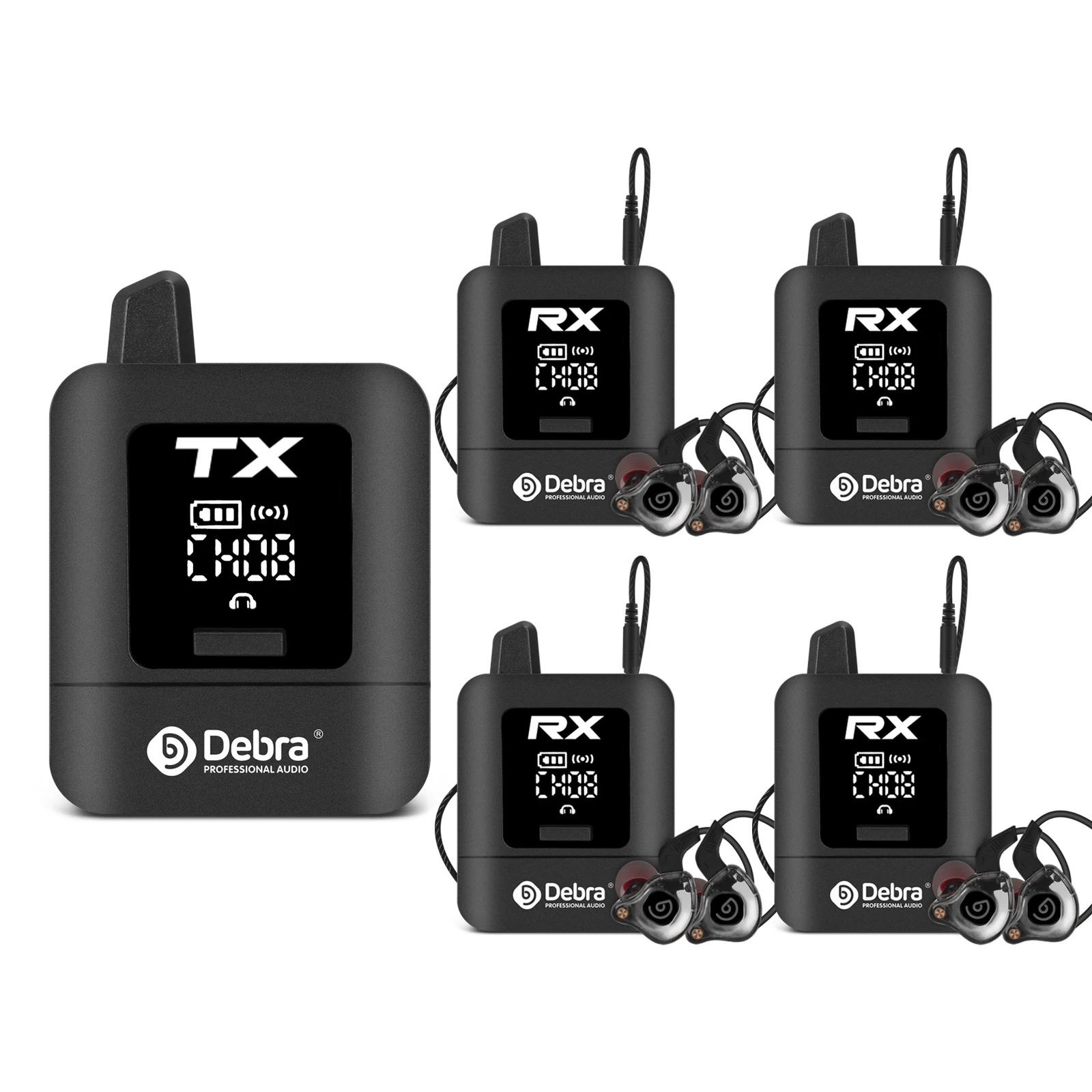 מערכת מוניטור In-Ear אלחוטית Debra ST-MINI — 2.4GHz, משדר + מקלט 4 debra st mini 04
