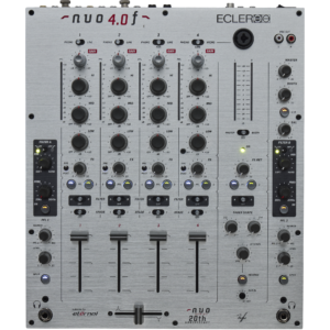 מיקסר DJ אנלוגי Ecler NUO4.0F Silver בגימור כסוף עם ארבעה ערוצים ושני מסנני VCF