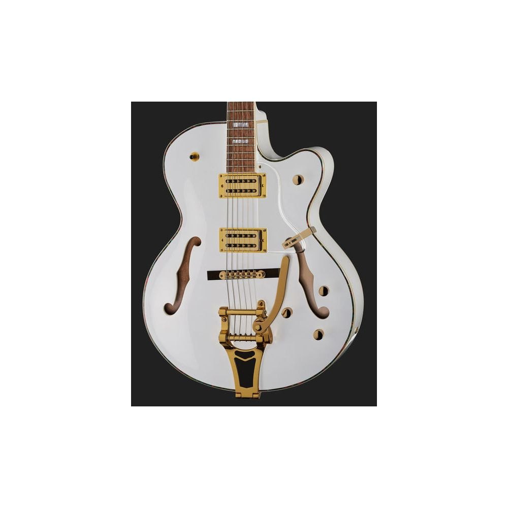 גיטרה חשמלית Harley Benton BigTone Trem White – חצי אקוסטית, טרמולו Bigsby, HH 4 גיטרה חשמלית Harley Benton BigTone Trem White – חצי אקוסטית, טרמולו Bigsby, HH – תמונה 4