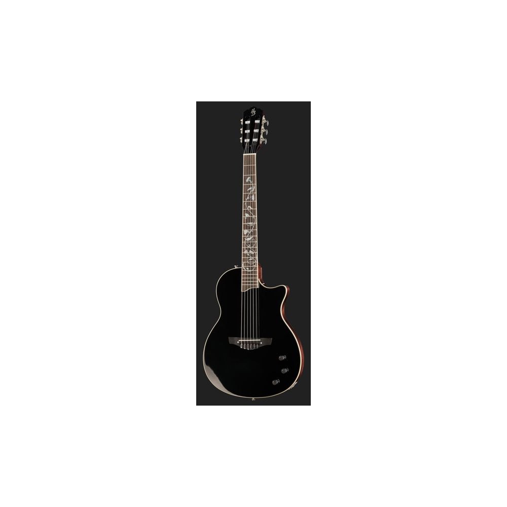 גיטרה קלאסית מוגברת Harley Benton Nashville Nylon Plus – פנל ספרוס מלא, שחור 2 גיטרה קלאסית מוגברת Harley Benton Nashville Nylon Plus – פנל ספרוס מלא, שחור – תמונה 2