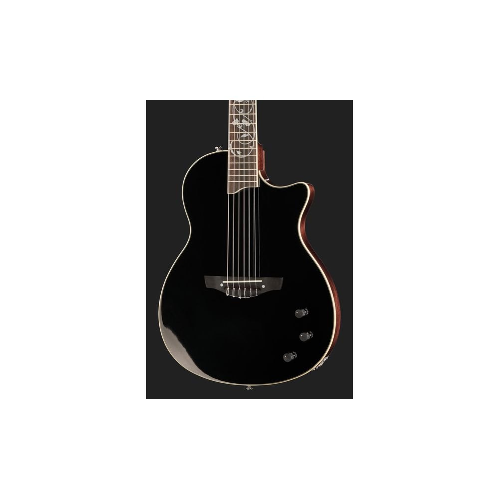 גיטרה קלאסית מוגברת Harley Benton Nashville Nylon Plus – פנל ספרוס מלא, שחור 4 גיטרה קלאסית מוגברת Harley Benton Nashville Nylon Plus – פנל ספרוס מלא, שחור – תמונה 4