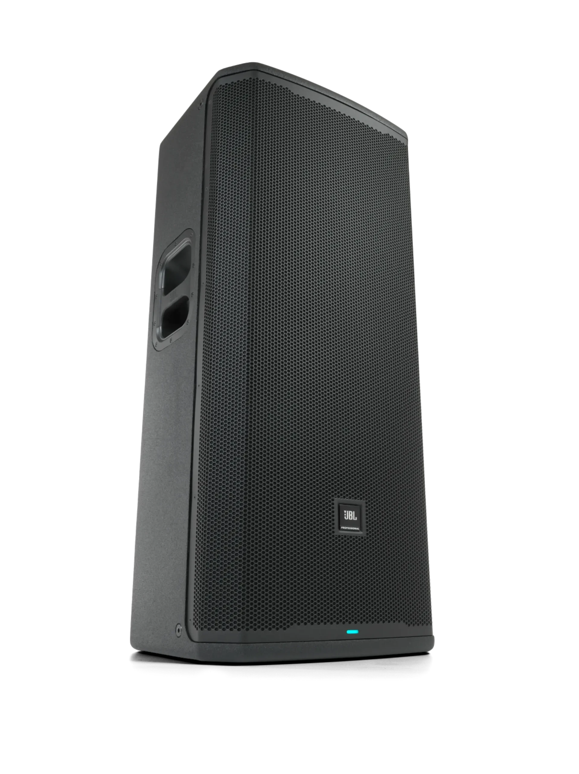 רמקול מוגבר כפול 15 אינץ׳ JBL PRX925 – 2000W Peak עם DSP 1 רמקול מוגבר כפול 15 אינץ׳ JBL PRX925 במבט תלת־רבעי המדגיש את החזית, העומק והידית הצדית