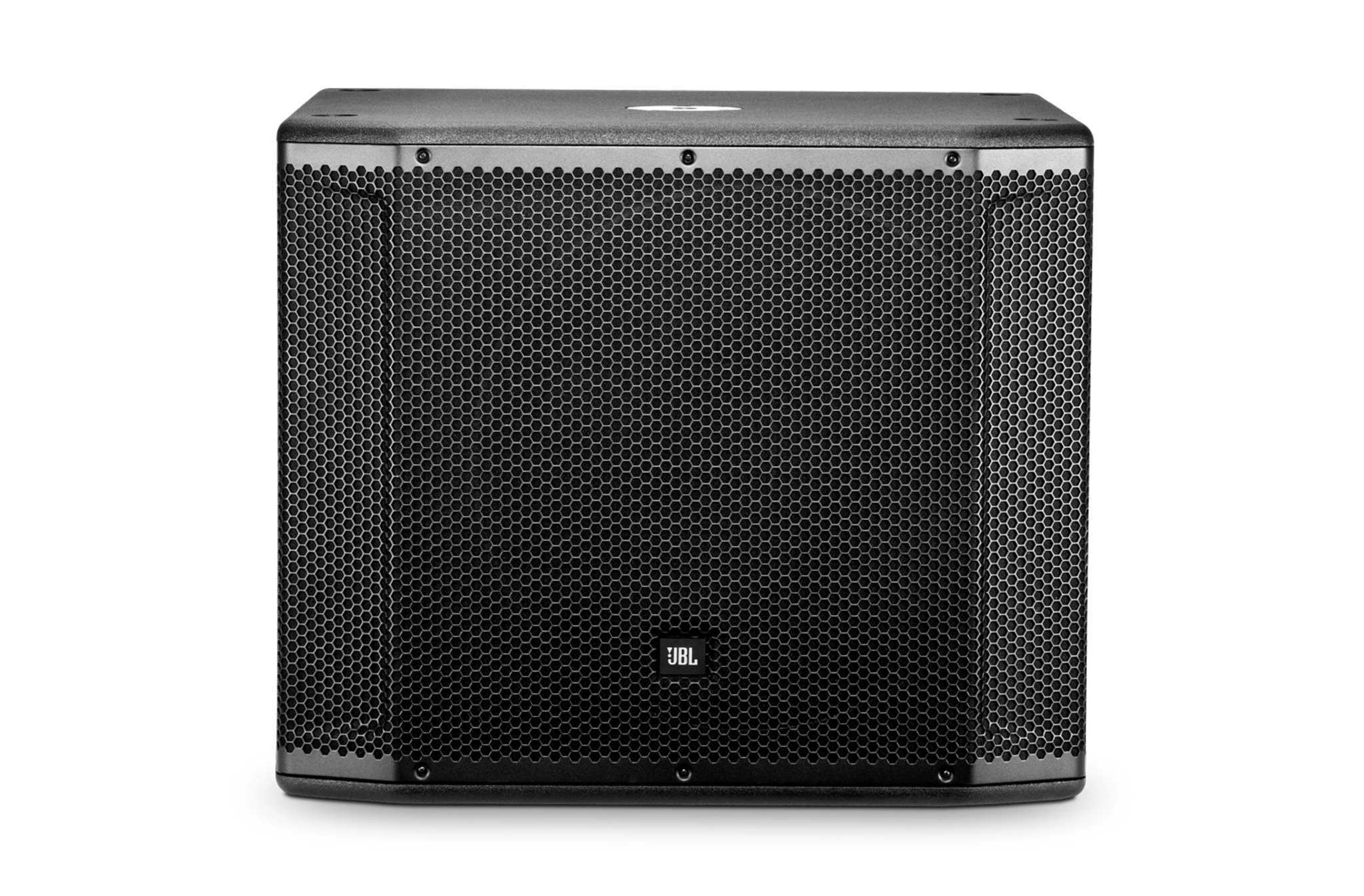 JBL SRX818SP – סאב וופר מוגבר 18 אינץ׳ 2 חזית סאב וופר מוגבר JBL SRX818SP עם גריל מלא ולוגו JBL