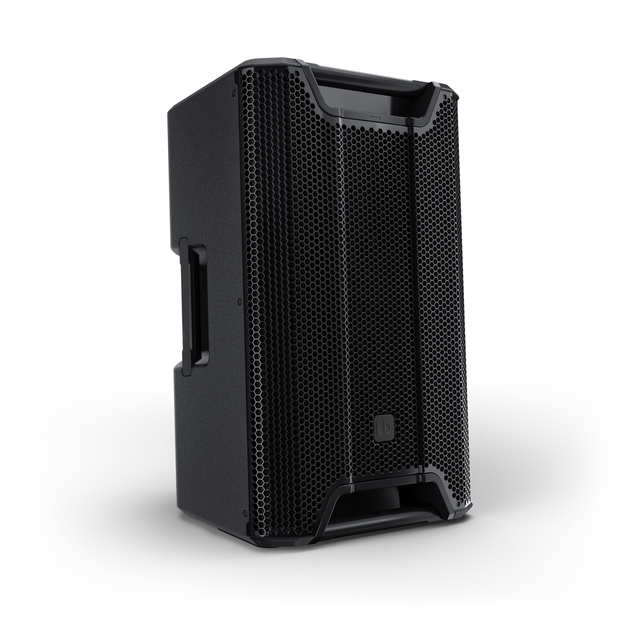 רמקול מוגבר LD Systems ICOA PRO 12 A – 12 אינץ׳ קואקסיאלי עם DSP 1 רמקול מוגבר LD Systems ICOA PRO 12 A במבט תלת־רבעי קדמי