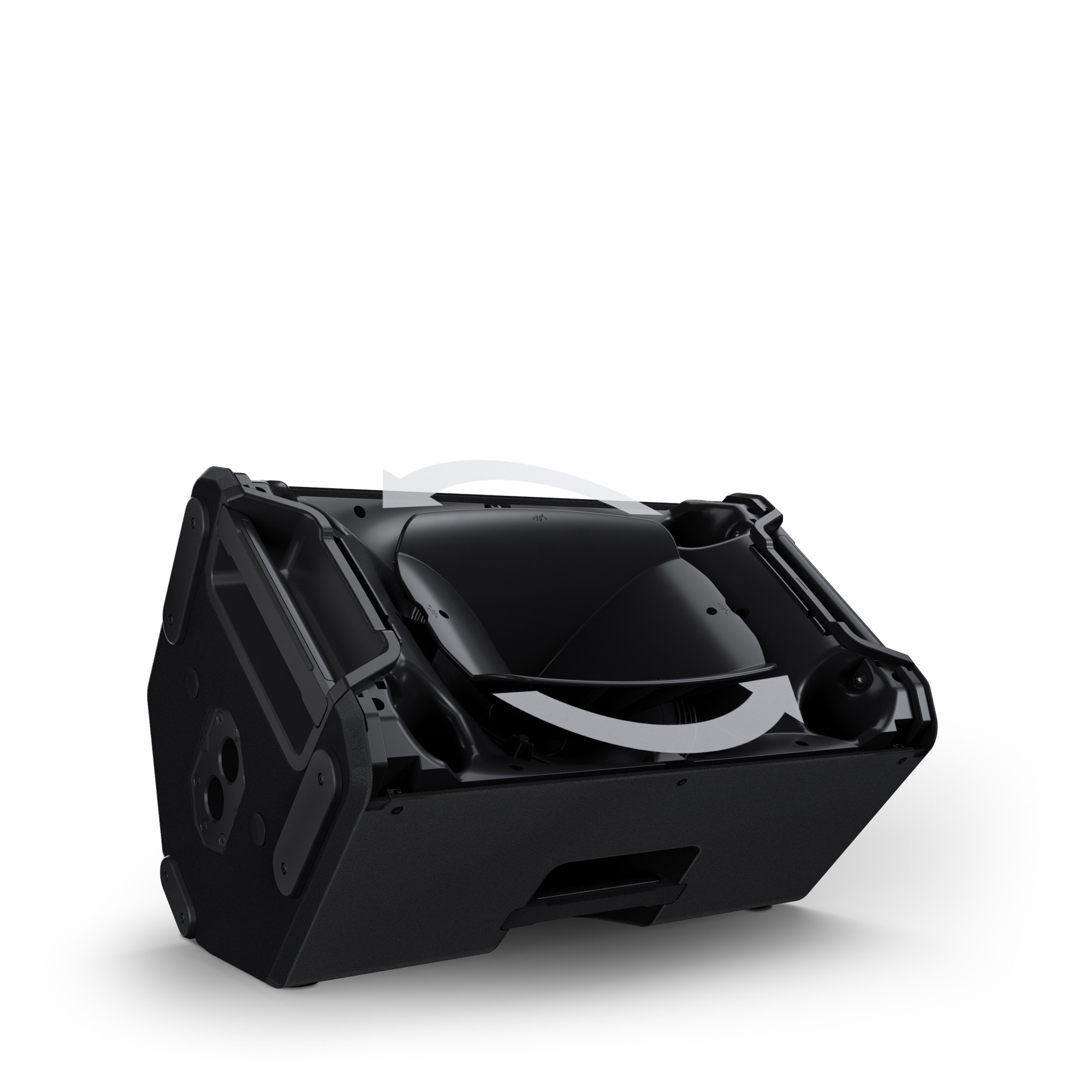 רמקול מוגבר LD Systems ICOA PRO 12 A – 12 אינץ׳ קואקסיאלי עם DSP 10 חתך רשמי של המבנה הקואקסיאלי ב־LD Systems ICOA PRO 12 A כאשר המארז מוצב אופקית
