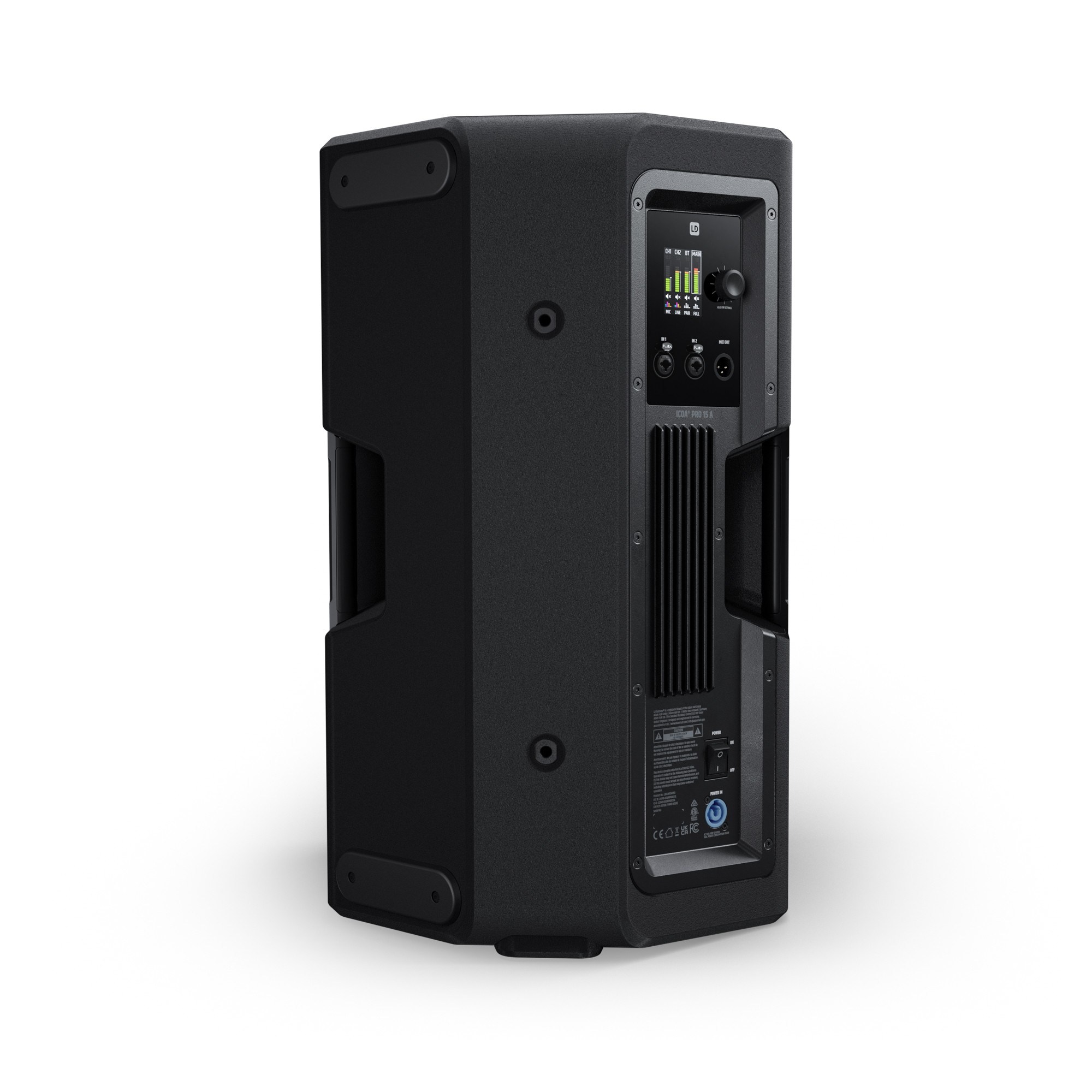 רמקול מוגבר LD Systems ICOA PRO 15 A – 15 אינץ׳ קואקסיאלי עם DSP 4 מבט אחורי מלא של LD Systems ICOA PRO 15 A