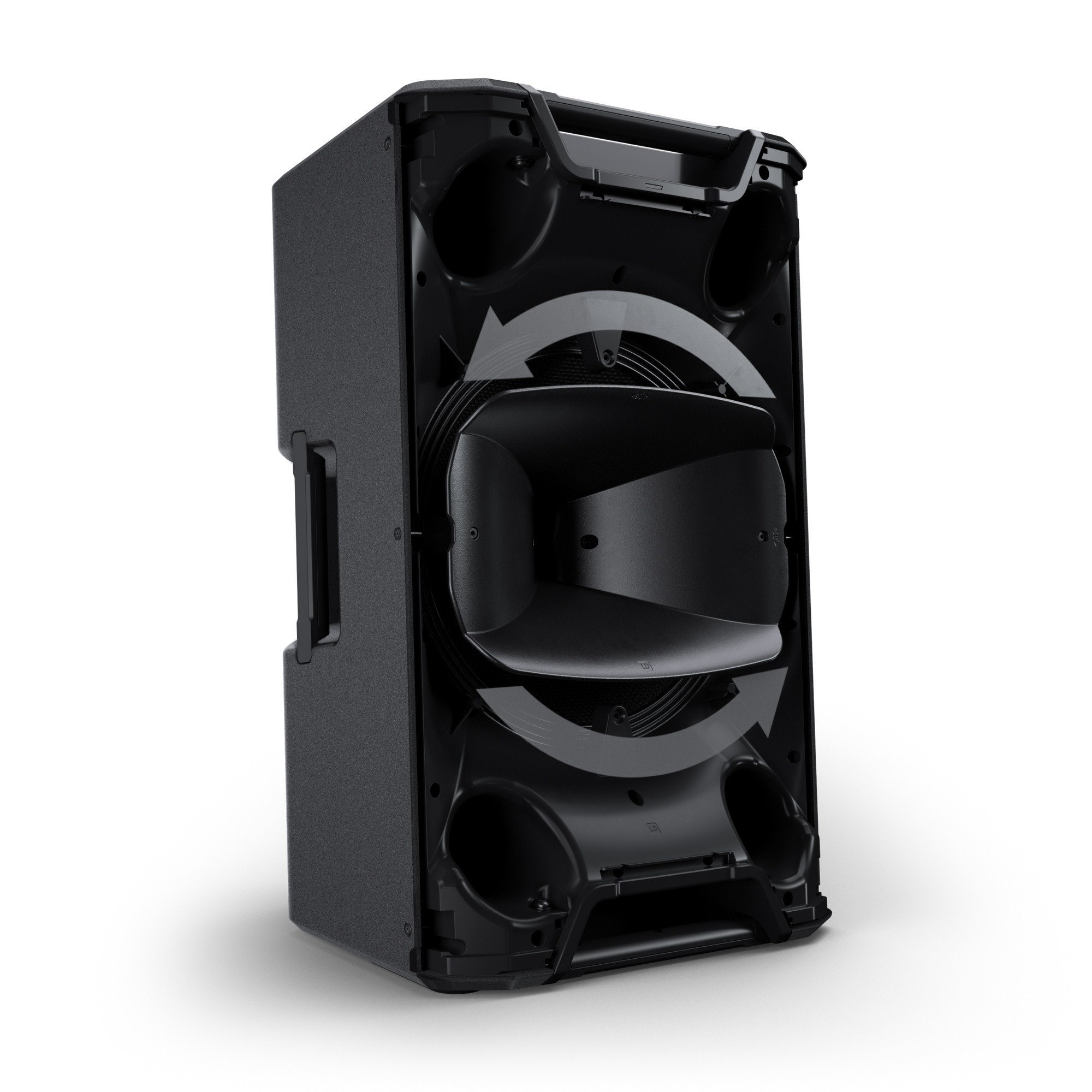 רמקול מוגבר LD Systems ICOA PRO 15 A – 15 אינץ׳ קואקסיאלי עם DSP 9 תצוגה רשמית של המבנה הקואקסיאלי והשופר המסתובב ב־LD Systems ICOA PRO 15 A