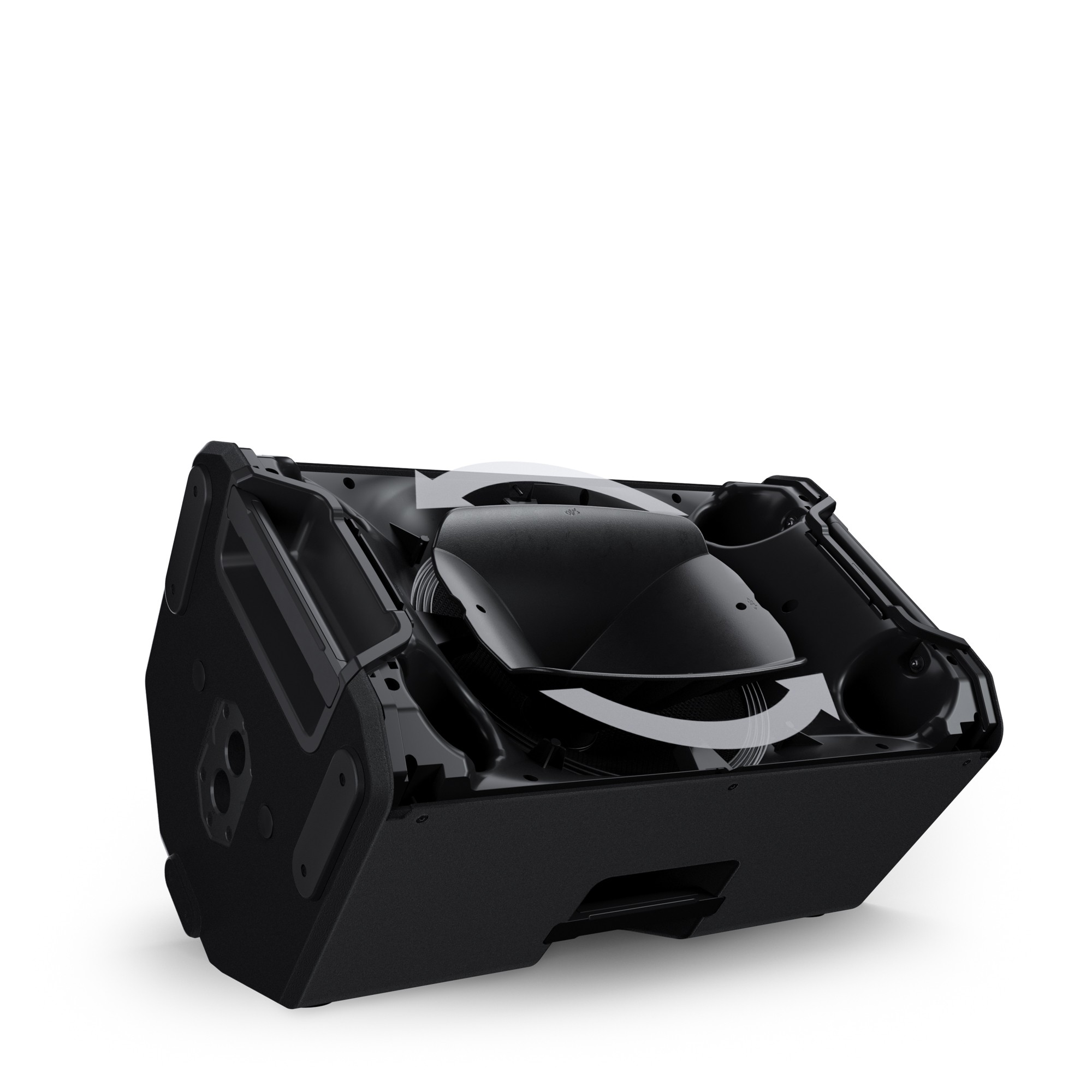 רמקול מוגבר LD Systems ICOA PRO 15 A – 15 אינץ׳ קואקסיאלי עם DSP 10 חתך רשמי של המבנה הקואקסיאלי ב־LD Systems ICOA PRO 15 A כאשר המארז מוצב אופקית
