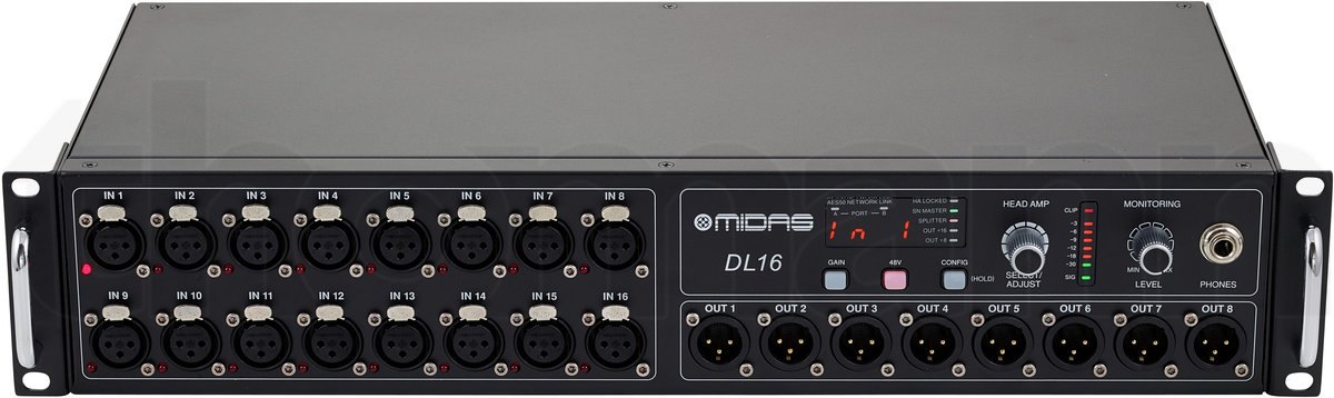 קופסת במה דיגיטלית Midas DL16 – 16 כניסות, 8 יציאות, AES50 ו-ULTRANET 2 קופסת במה דיגיטלית Midas DL16 – 16 כניסות, 8 יציאות, AES50 ו-ULTRANET – תמונה 2